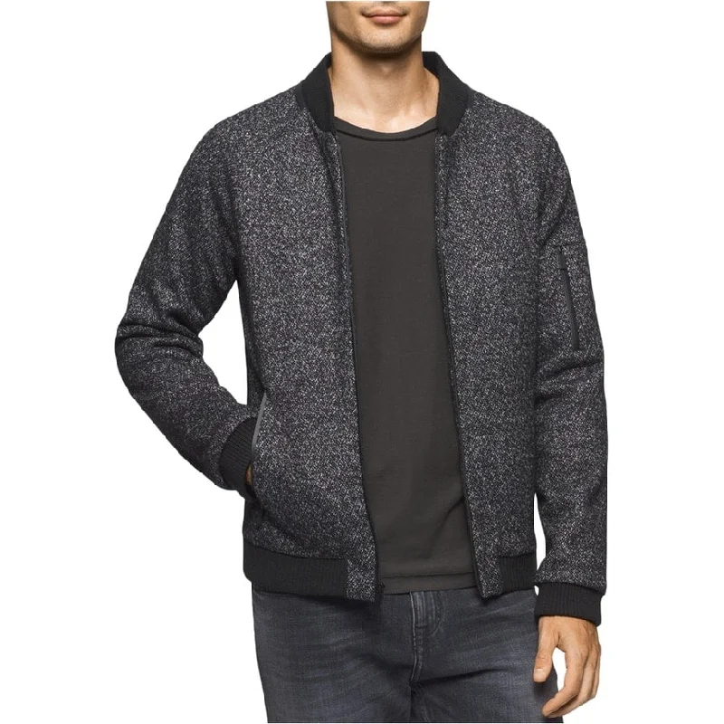 Men's gym-ready jackets-Calvin Klein Mens Multi-tone Bomber Jacket, Black, Large