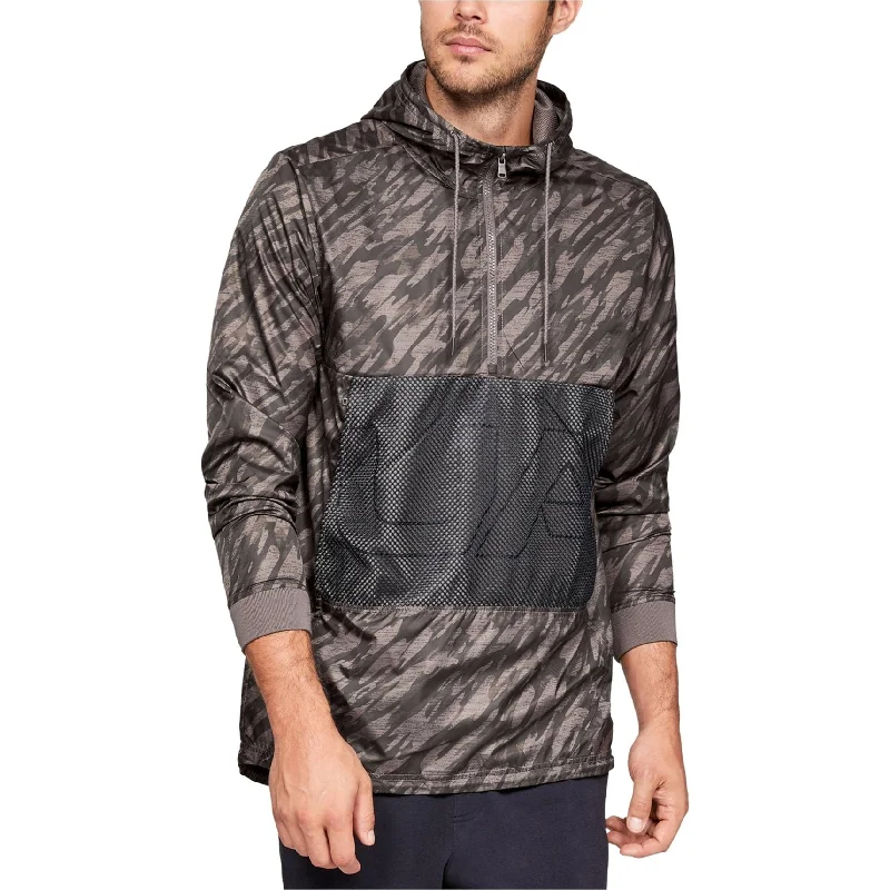 Men's classic leather jackets-Under Armour Mens Camo-Print Windbreaker Jacket