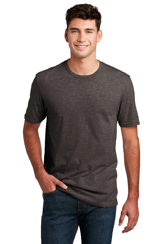 Men's short-sleeve deep classic-muted-fresh-sky-gray shirt-District Mens Perfect Blend Short Sleeve Crewneck T-Shirt - Heather Brown