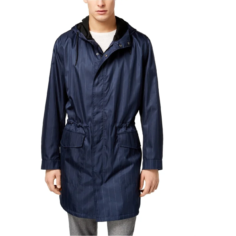 Men's long rain jackets-Kenneth Cole Mens Pinstripe Anorak Jacket