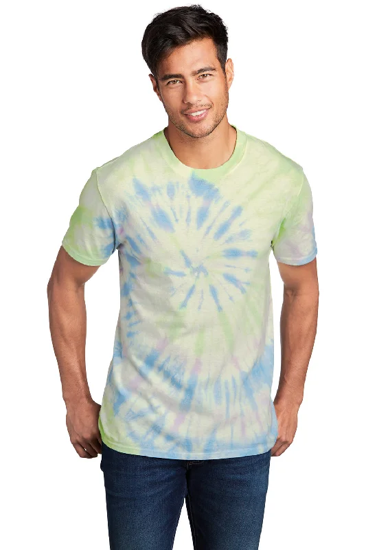 Men's short-sleeve warm stylish-sleek-stunt tee-Port & Company Mens Tie-Dye Short Sleeve Crewneck T-Shirt - Watercolor Spiral