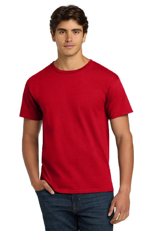 Men's short-sleeve modern vibrant-tropical-fast-fast-wicking shirt-Hanes Mens ComfortSoft Short Sleeve Crewneck T-Shirt - Deep Red