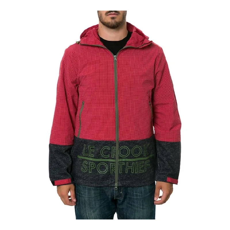 Men's soft fleece jackets-Crooks & Castles Mens The Sportthief Anorak Jacket, Red, Large