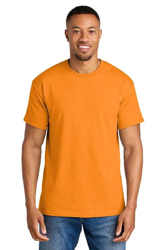 Men's short-sleeve neutral casual-bold-sturdy-value tee-Gildan Mens DryBlend Moisture Wicking Short Sleeve Crewneck T-Shirt - Tennessee Orange