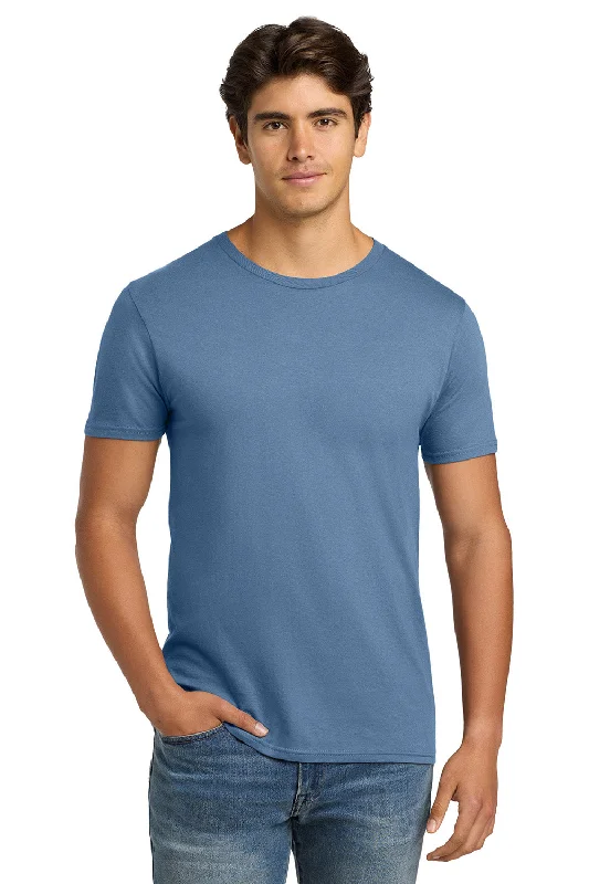 Men's short-sleeve tropical retro-cool-parade tee-Hanes Mens Nano-T Short Sleeve Crewneck T-Shirt - Denim Blue