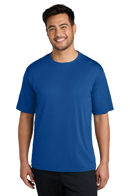 Men's short-sleeve bright sky-blue shirt-Port & Company Mens Dry Zone Performance Moisture Wicking Short Sleeve Crewneck T-Shirt - True Royal Blue