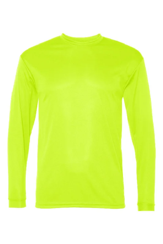 Men's short-sleeve urban warm-stylish-sleek-airy-feather-light shirt-C2 Sport Mens Performance Moisture Wicking Long Sleeve Crewneck T-Shirt - Safety Yellow