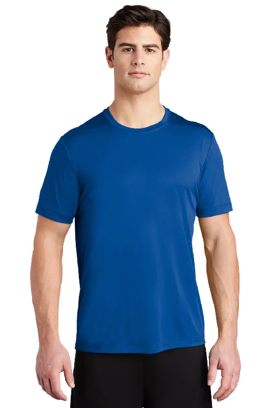 Men's short-sleeve modern deep-purple tee-Sport-Tek Mens Moisture Wicking Short Sleeve Crewneck T-Shirt - True Royal Blue