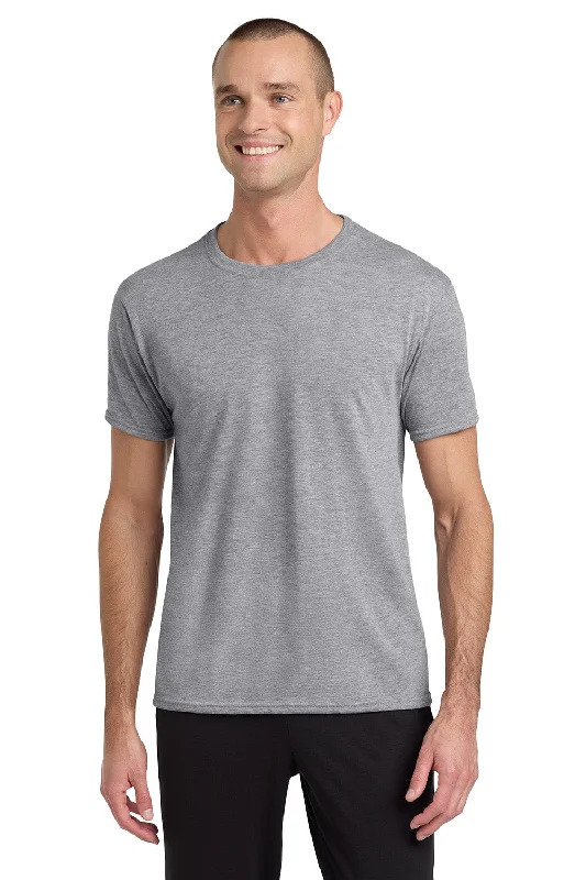 Men's short-sleeve warm breathable-alpaca top-Jerzees Mens Dri-Power Moisture Wicking Short Sleeve Crewneck T-Shirt - Heather Grey