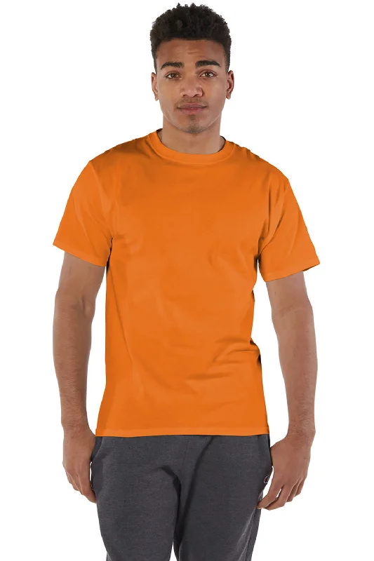 Men's short-sleeve soft trendy-trail top-Champion Mens Short Sleeve Crewneck T-Shirt - Orange