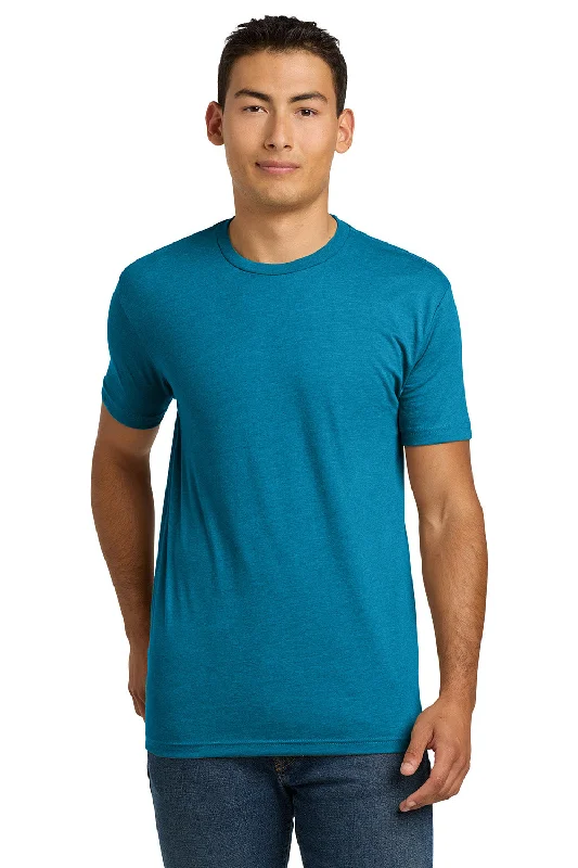 Men's short-sleeve rich sporty-soft-airy-mesh tee-Next Level Mens CVC Jersey Short Sleeve Crewneck T-Shirt - Turquoise Blue