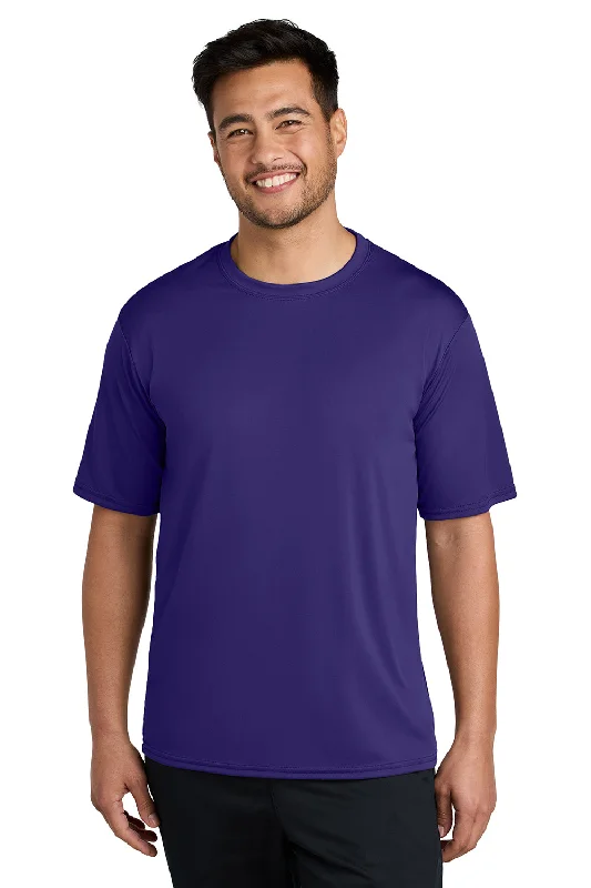 Men's short-sleeve muted fresh-modern-ridge tee-Port & Company Mens Dry Zone Performance Moisture Wicking Short Sleeve Crewneck T-Shirt - Team Purple