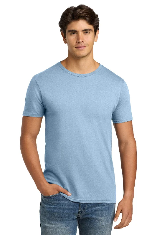 Men's short-sleeve sporty subtle-soft-grill shirt-Hanes Mens Nano-T Short Sleeve Crewneck T-Shirt - Light Blue