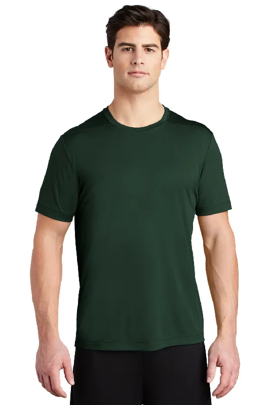 Men's short-sleeve bright pure-indigo tee-Sport-Tek Mens Moisture Wicking Short Sleeve Crewneck T-Shirt - Forest Green