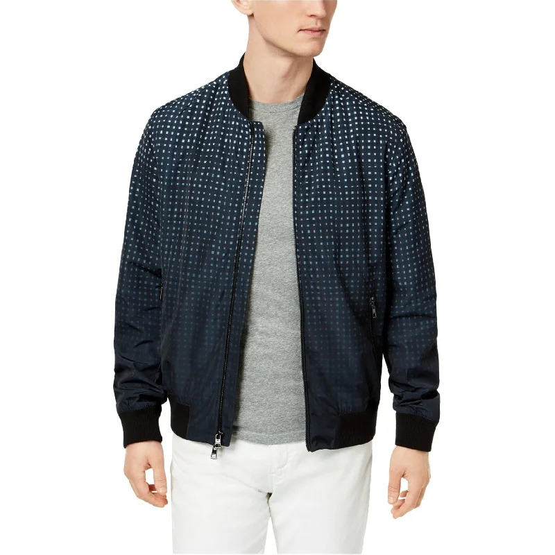 Men's parka jackets-Michael Kors Mens Grid Bomber Jacket