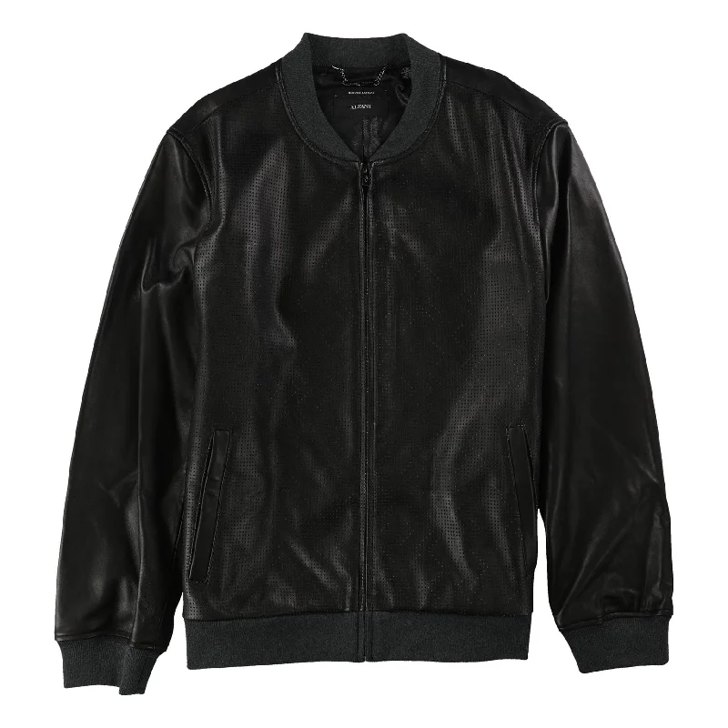 Men's clearance jackets-Alfani Mens Perforated Motorcycle Jacket