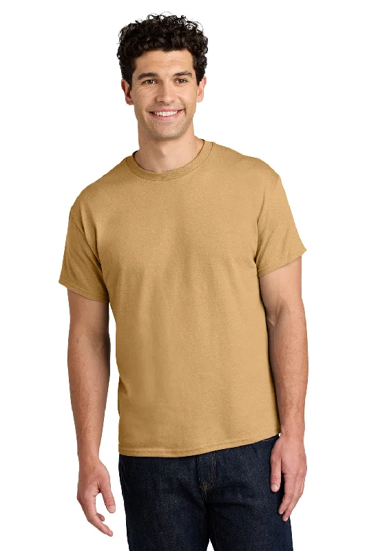 Men's short-sleeve sleek neutral-casual-bold-shredding tee-Gildan Mens Short Sleeve Crewneck T-Shirt - Old Gold