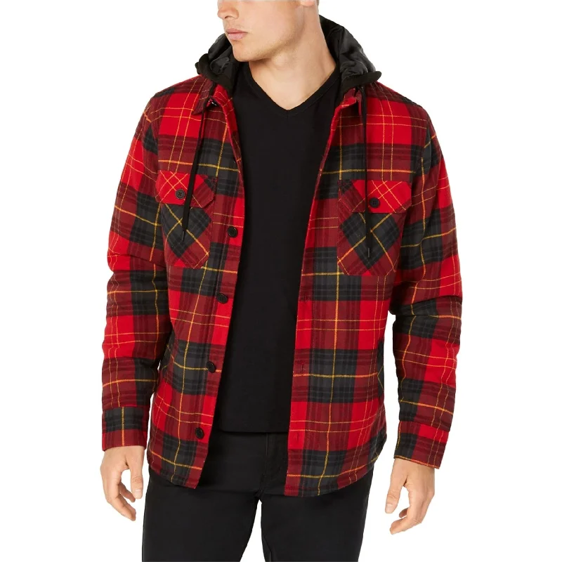 Men's checkered jackets-American Rag Mens Lorimer Jacket, Red, Small