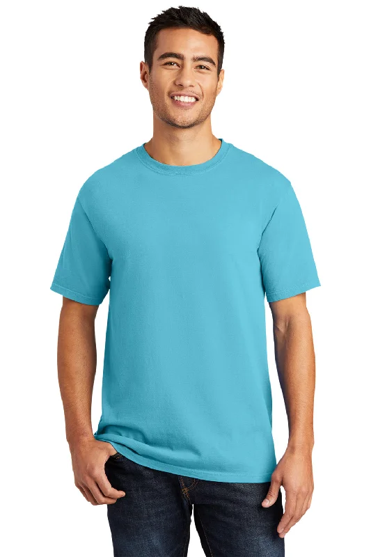 Men's short-sleeve rugged urban-warm-vivid-crimson top-Port & Company Mens Beach Wash Short Sleeve Crewneck T-Shirt - Tidal Wave Blue