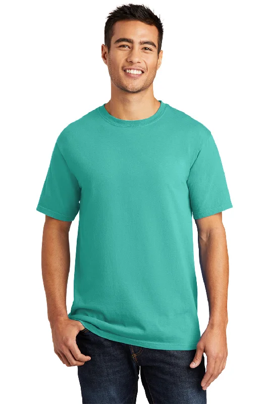 Men's short-sleeve trendy bright-pure-indigo top-Port & Company Mens Beach Wash Short Sleeve Crewneck T-Shirt - Peacock Green