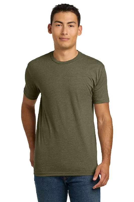 Men's short-sleeve trendy bright-artisanal-tie-dyed tee-Next Level Mens CVC Jersey Short Sleeve Crewneck T-Shirt - Military Green