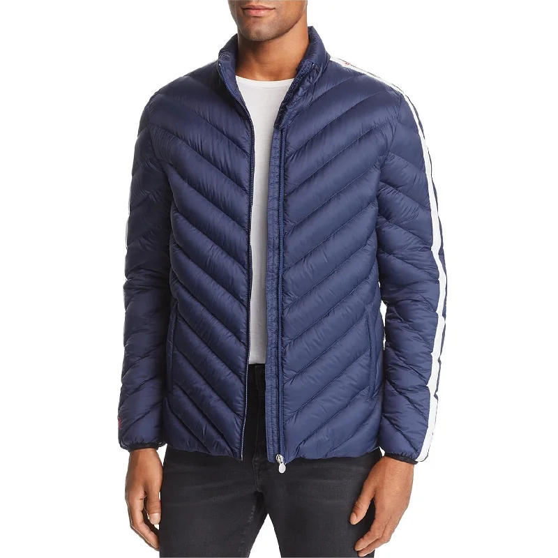 Men's breathable jackets-Perfect Moment Mens Feather Down Jacket, Blue, Large