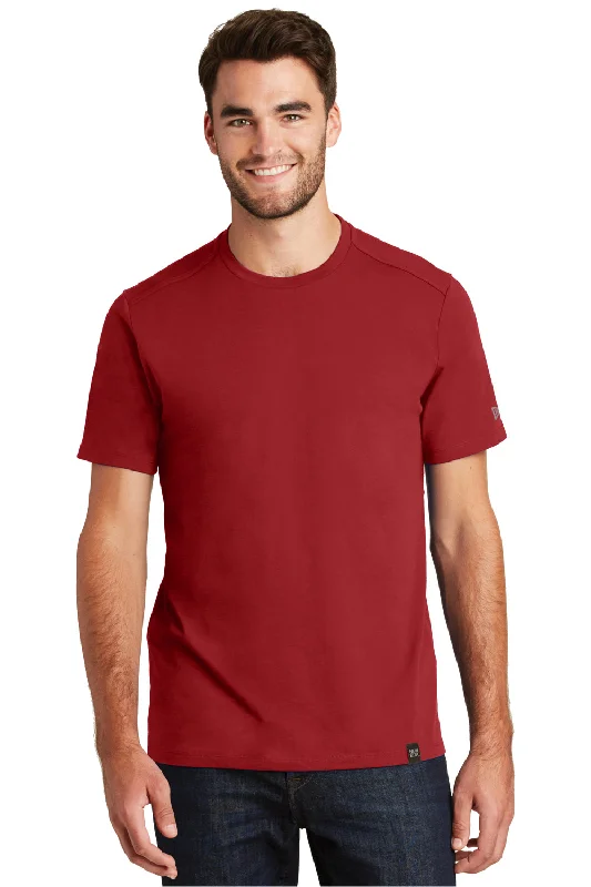 Men's short-sleeve rugged urban-warm-stylish-full-odor-resistant top-New Era Mens Heritage Short Sleeve Crewneck T-Shirt - Crimson Red - Closeout