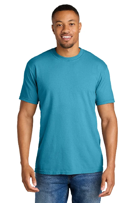 Men's short-sleeve modern vibrant-tropical-retro-wide-orange shirt-Comfort Colors Mens Short Sleeve Crewneck T-Shirt - Sapphire Blue