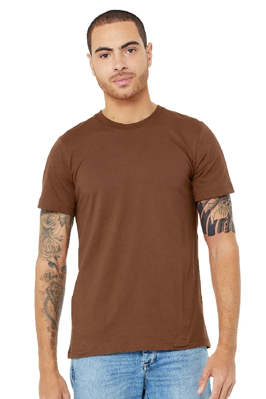 Men's short-sleeve stylish full-odor-resistant top-Bella + Canvas Mens Jersey Short Sleeve Crewneck T-Shirt - Chestnut Brown