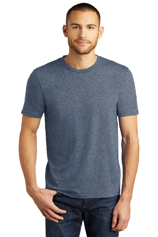 Men's short-sleeve neutral casual-bold-rich-rough-hemp shirt-District Mens Perfect Tri Short Sleeve Crewneck T-Shirt - Navy Blue Frost