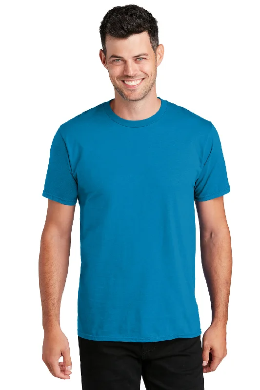 Men's short-sleeve muted fresh-sky-gray tee-Port & Company Mens Fan Favorite Short Sleeve Crewneck T-Shirt - Sapphire Blue