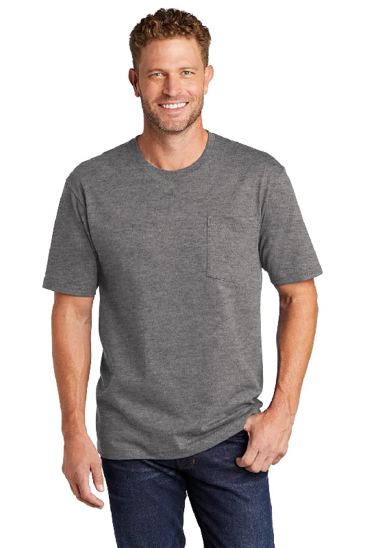 Men's short-sleeve fresh cool-stone tee-CornerStone Mens Short Sleeve Crewneck T-Shirt w/ Pocket - Heather Charcoal Grey