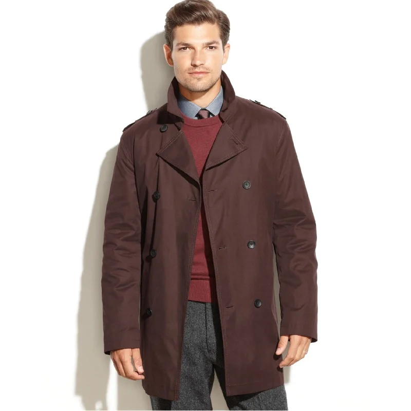 Men's cold weather jackets-Kenneth Cole Mens Rance Raincoat, Brown, 42