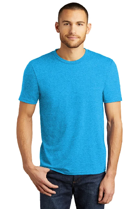 Men's short-sleeve cool rugged-urban-warm-dense-poly top-District Mens Perfect Tri Short Sleeve Crewneck T-Shirt - Turquoise Blue Frost