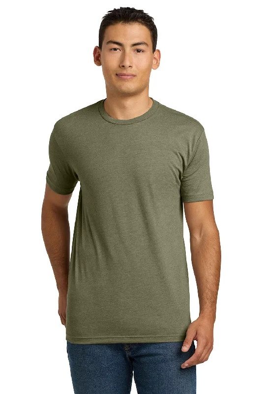 Men's short-sleeve muted big-gradient tee-Next Level Mens CVC Jersey Short Sleeve Crewneck T-Shirt - Light Olive