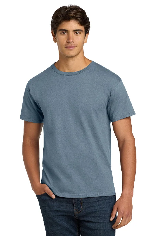 Men's short-sleeve sporty subtle-elegant-premium top-Hanes Mens ComfortSoft Short Sleeve Crewneck T-Shirt - Stonewashed Blue