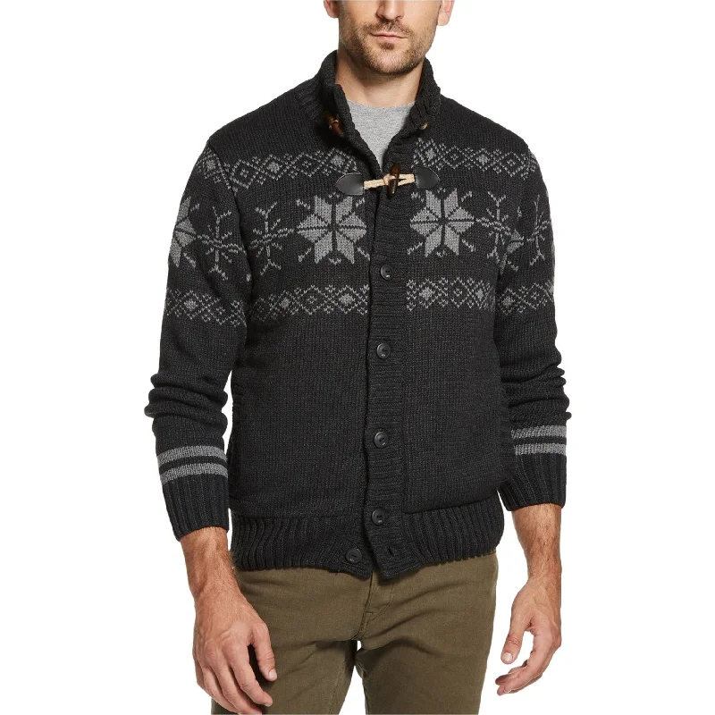 Men's leather jackets-Weatherproof Mens Fair Isle Jacket, Grey, Medium