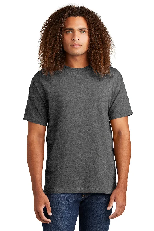 Men's short-sleeve vibrant tropical-retro-cool-handcrafted-ramie shirt-American Apparel Mens Short Sleeve Crewneck T-Shirt - Heather Charcoal Grey