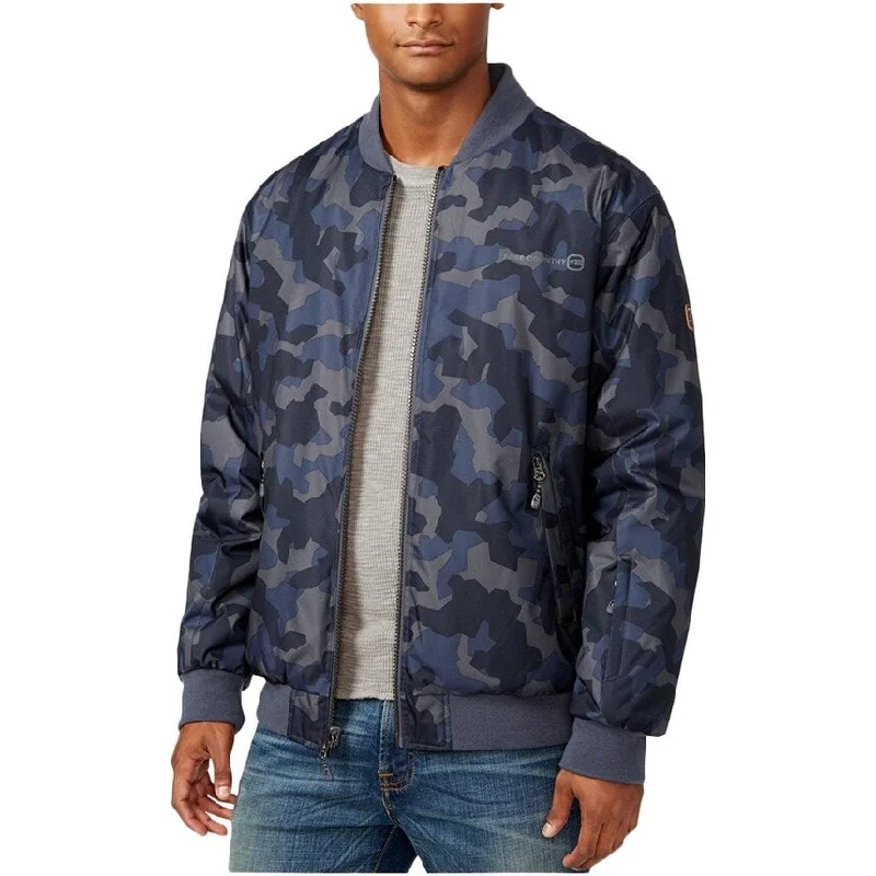 Men's hiking windbreaker jackets-Free Country Mens Reversible Camo Bomber Jacket