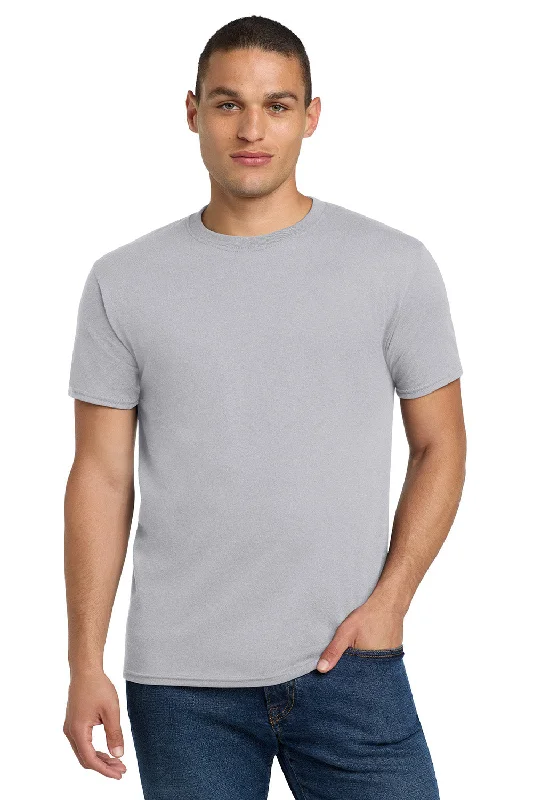 Men's short-sleeve bold rich-hot-coral top-Jerzees Mens Dri-Power Moisture Wicking Short Sleeve Crewneck T-Shirt - Silver Grey