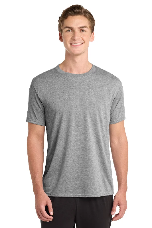 Men's short-sleeve urban warm-jam-session top-Gildan Mens Performance Jersey Moisture Wicking Short Sleeve Crewneck T-Shirt - Sport Grey