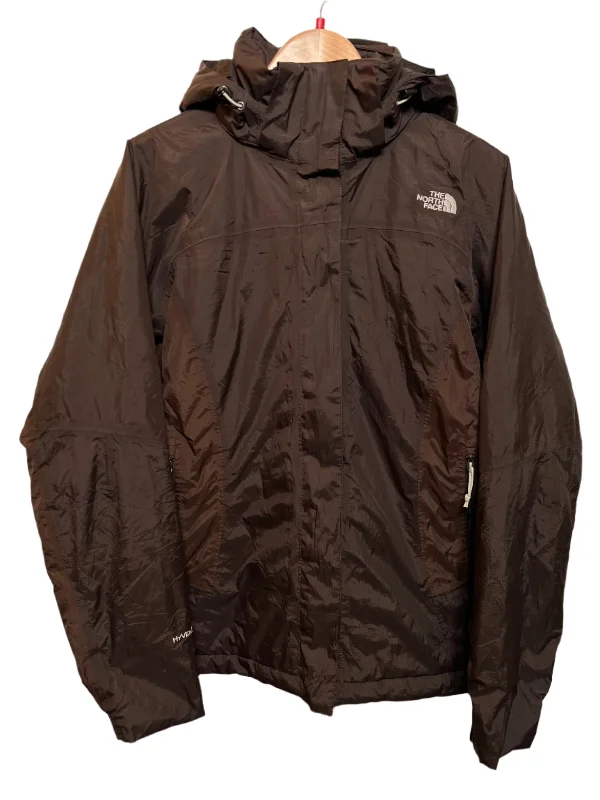 Men's dark wash denim jackets-The North Face Mens Brown Coat (Size L)