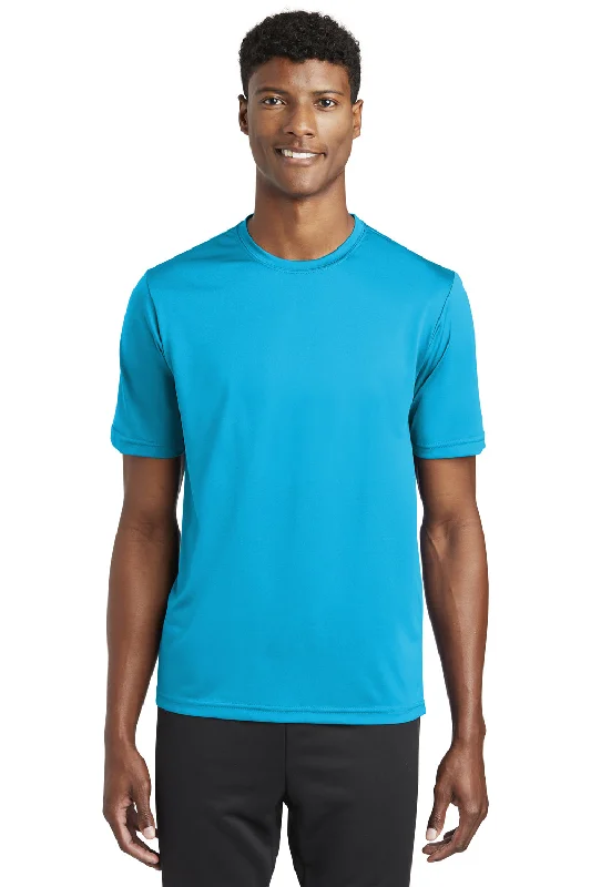 Men's short-sleeve deep classic-glow-accent top-Sport-Tek Mens Tough Moisture Wicking Short Sleeve Crewneck T-Shirt - Atomic Blue