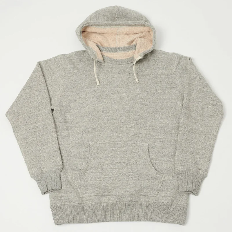 men's-hoodie-with-sleeve-peak-Full Count 3745-22 Cotton Fleece Hoodie - Heather Grey