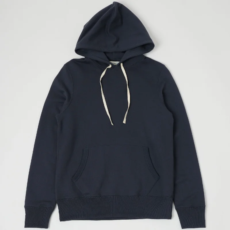 men's-hoodie-with-muslin-finish-Merz b. Schwanen 382 Hooded Sweatshirt - Navy