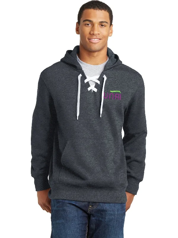 men's-hoodie-for-snow-gliding-Sport-Tek Lace Up Pullover Hooded Sweatshirt