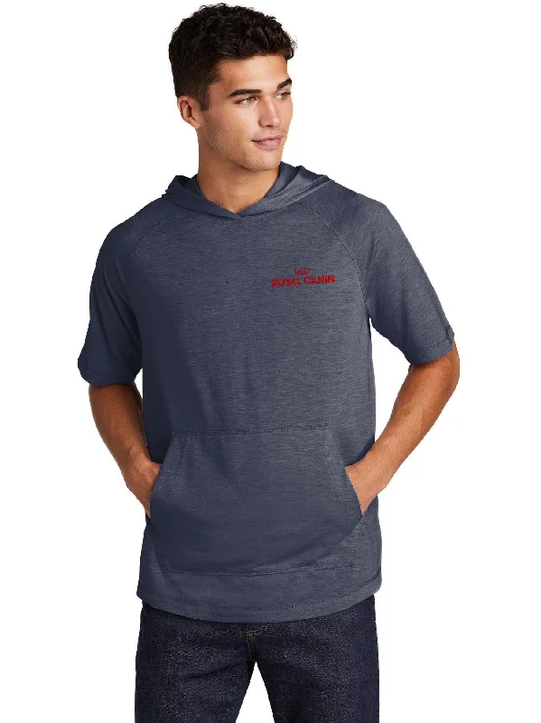 men's-hoodie-in-pasture-grey-Sport-Tek PosiCharge Tri-Blend Wicking Short Sleeve Hoodie