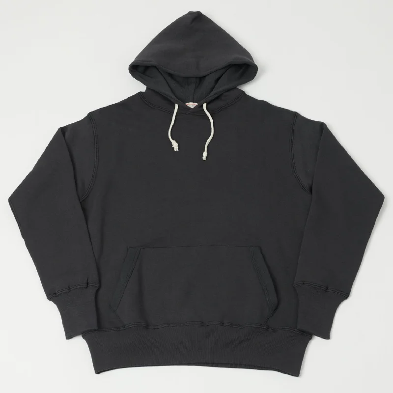 men's-hoodie-with-stream-graphic-Warehouse & Co 450 Two Needle Hooded Sweatshirt - Black/Sumikuro