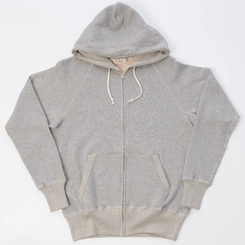 men's-hoodie-with-sleeve-gorge-Warehouse & Co 451 Freedom Raglan Full Zip Hoodie - Heather Grey