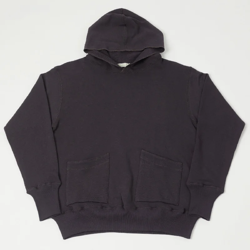 men's-hoodie-with-rush-graphic-Warehouse & Co 453 Two Pocket Set-In Hooded Sweatshirt - Dark Navy